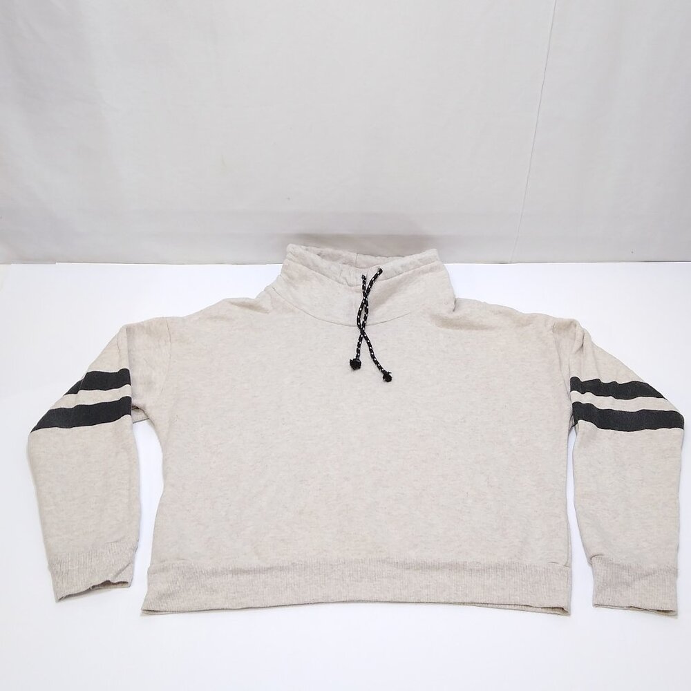 Fitz + Eddi Pullover Sweater 46" Large Turtleneck Pull String Color Block Ivory
